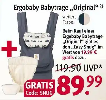 Rossmann Ergobaby babytrage „original“ Angebot