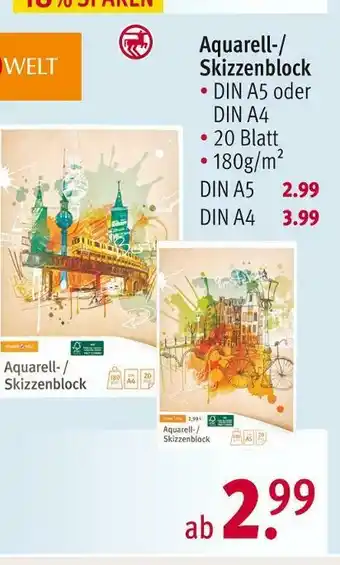 Rossmann Schreibwelt aquarell-/ skizzenblock Angebot