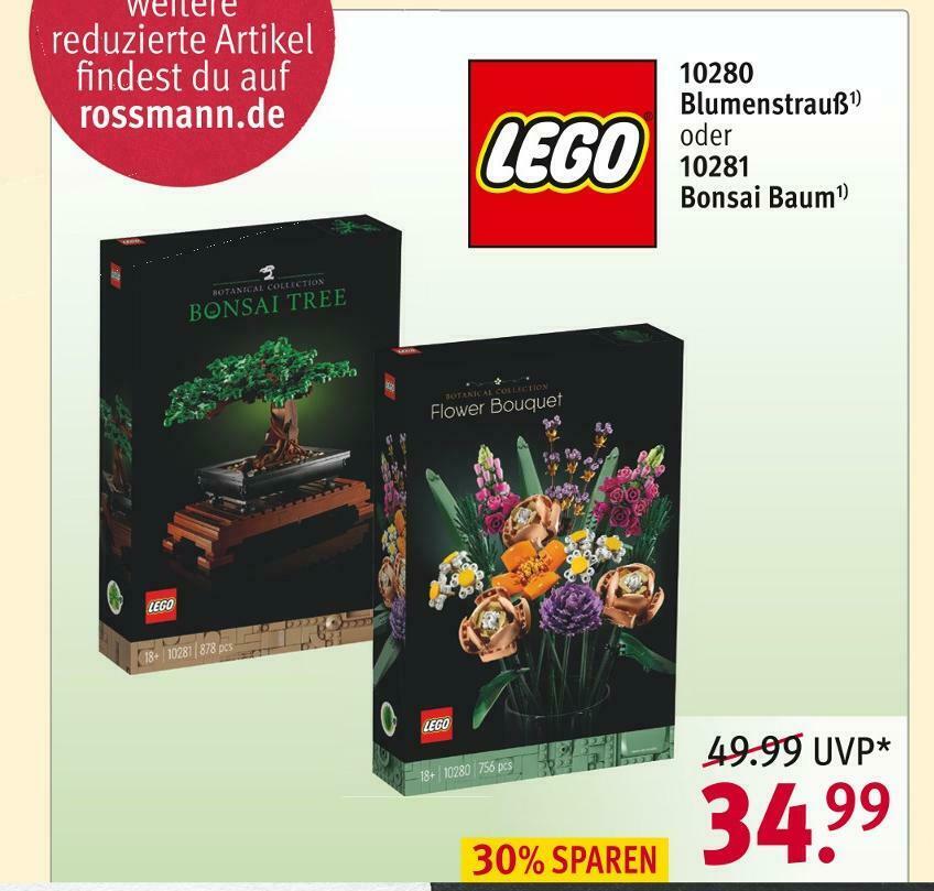Lego 10280 blumenstrau oder 10281 bonsai baum Angebot bei Rossmann
