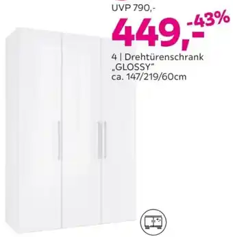 Mömax Drehtürenschrank „,GLOSSY" Angebot