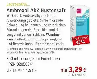 Apotal Ambroxol Abz Hustensaft Angebot