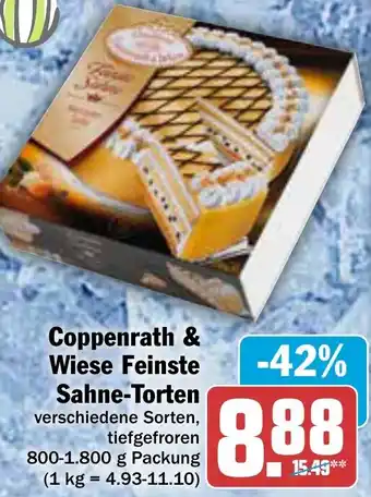 AEZ Coppenrath & Wiese Feinste Sahne-Torten 800-1800 g Packung Angebot