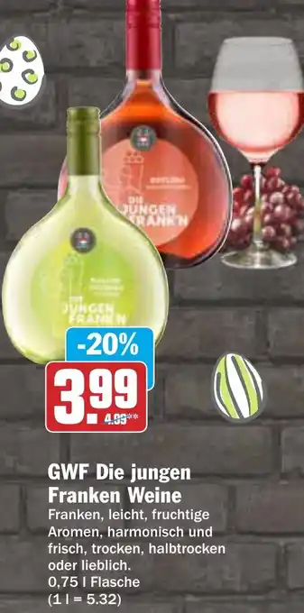 AEZ GWF Die jungen Franken Weine 0,75 L Flasche Angebot