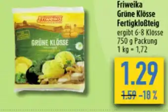 diska Friweika Grüne Klösse Fertigkloẞteig ergibt 6-8 Klösse 750 g Packung Angebot