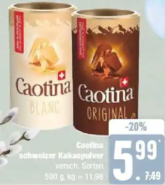 Edeka Caotina schweizer Kakaopulver 500 g Angebot