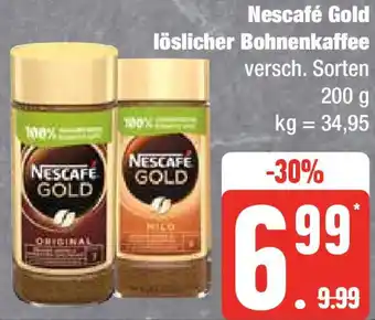 Edeka Nescafé Gold löslicher Bohnenkaffee 200 g Angebot