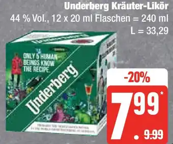 Edeka Underberg Kräuter-Likör 12x20 ml Flaschen Angebot