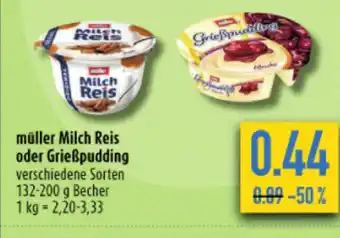 diska müller Milch Reis oder Grieẞpudding 132-200g Angebot