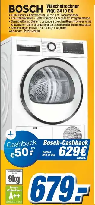 K+B Expert Bosch Wäschetrockner WQG 2410 EX Angebot