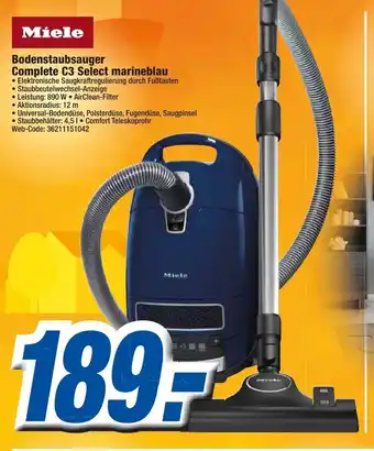 K+B Expert Miele Bodenstaubsauger Complete C3 Select marineblau Angebot