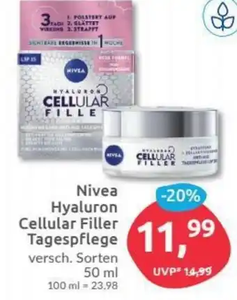 Budni Nivea Hyaluron Cellular Filler Tagespflege 50ml Angebot