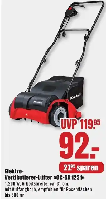 B1 Discount Baumarkt Einhell Elektro Vertikutierer-Lüfter GC-SA 1231 Angebot