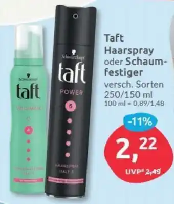 Budni Taft Haarspray oder Schaumfestiger 250/150ml Angebot