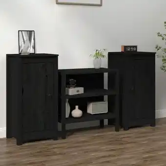 ManoMano Bonnevie - 2 Stk. Sideboards,Kommode Schwarz 40x35x80 cm Massivholz Kiefer vidaXL Angebot