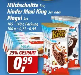 Simmel Milchschnitte, Kinder Maxi King oder Pingui 105-140g Angebot