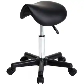 ManoMano Gofuniland - Tabouret à Roulettes Tabouret de Selle Ergonomique Pivotante Hauteur Réglable 50-60.5 cm Noir Angebot