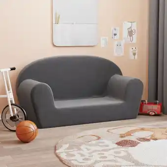 ManoMano Kindersofa 2-Sitzer Anthrazit Weich Plüsch vidaXL152255 Angebot