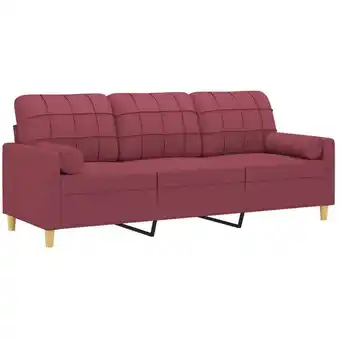 ManoMano 3-Sitzer-Sofa,Sofas gerade mit Zierkissen Weinrot 180 cm Stoff vidaXL Angebot