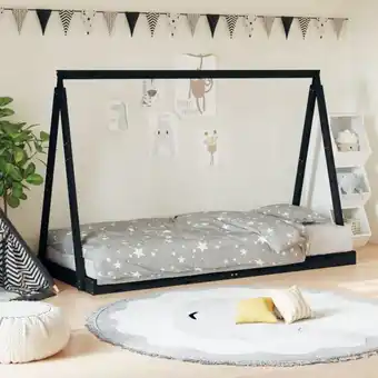 ManoMano Kinderbett,Einzelbette Schwarz 90x190 cm Massivholz Kiefer vidaXL Angebot