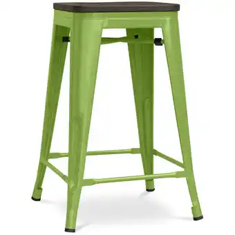 ManoMano Barhocker - Industriedesign - Holz & Stahl - 60cm -Stylix Light green - Stahl, Metall, Holz, Holz - Light green Angebot