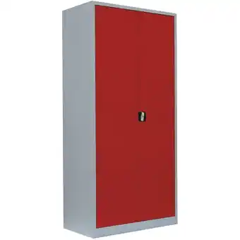 ManoMano Stahl-Aktenschrank Metallschrank abschließbar Büroschrank Stahlschrank 195 x 92,5 x 50cm Lichtgrau/Rot 530354 - rot Angebot