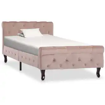 ManoMano 90 x 200 cm Cadre de lit Rose Velours Angebot