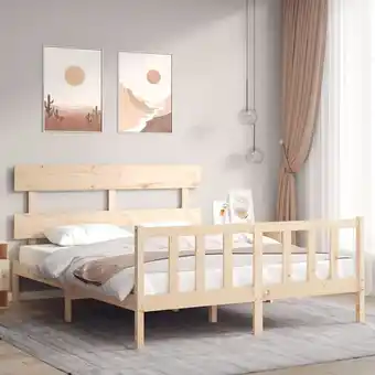 ManoMano Maisonchic - Massivholzbett mit Kopfteil,Schlafzimmerbett,Doppelbett,Bett für Jugendliche,Erwachsene, ältere Menschen 160x200 Angebot