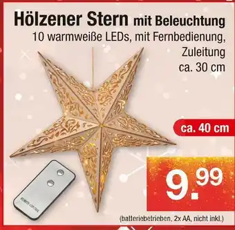 Zimmermann Hölzener stern mit beleuchtung Angebot