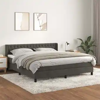 ManoMano Bonnevie - Boxspringbett mit Matratze Bett für Erwachsene Schlafzimmerbett Bett für Erwachsene Schlafzimmerbett Dunkelgrau 16 Angebot