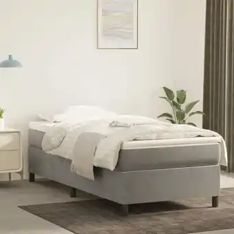 ManoMano Maisonchic - Boxspringbett Einzelbett Bett für Schlafzimmer Hellgrau 100x200 cm Samt DE81100 - Grau Angebot