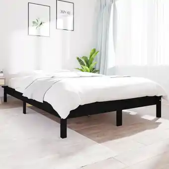 ManoMano Maisonchic - Massivholzbett,Schlafzimmerbett,Doppelbett,Bett für Jugendliche,Erwachsene, ältere Menschen Schwarz 180x200 cm K Angebot