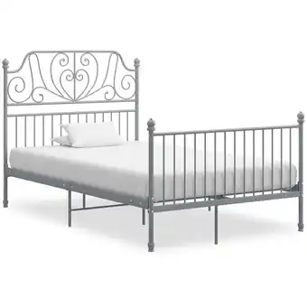 ManoMano Bettgestell - Schlafzimmerbett/Doppelbett - Erwachsenenbett Grau Metall 120x200 cm XTJTE511759 MaisonChic Angebot