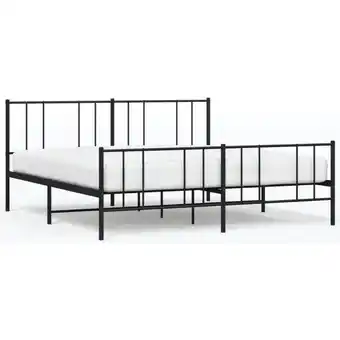 ManoMano Maisonchic - Bettgestell mit Kopf- und Fußteil, Schlafzimmerbett/Doppelbett, Erwachsenenbett Metall Schwarz 200x200 cm XTJTE4 Angebot