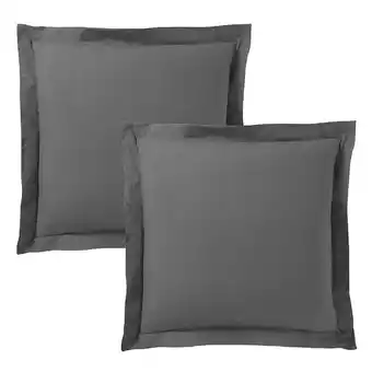 ManoMano Univers Decor - 2er-Set Kissenbezüge 63 x 63 cm / 100% Baumwolle 57 Fäden/cm² - Anthrazit - Anthracite Angebot