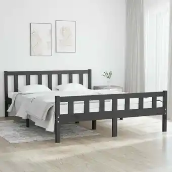 ManoMano Maisonchic - Massivholzbett,Schlafzimmerbett,Doppelbett,Bett für Jugendliche,Erwachsene, ältere Menschen Grau 140x200 cm BZST Angebot