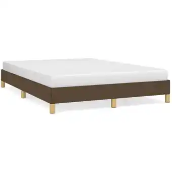 ManoMano Metallbett,Bettrahmen,Bettgestell für Einzelbett Dunkelbraun 140x190 cm Stoff -BonneVie 58120 - Braun Angebot