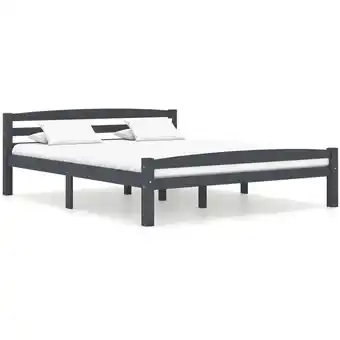 ManoMano Maisonchic - Massivholzbett Doppelbett Bett für Schlafzimmer Dunkelgrau Kiefer 160x200 cm DE96321 - Grau Angebot