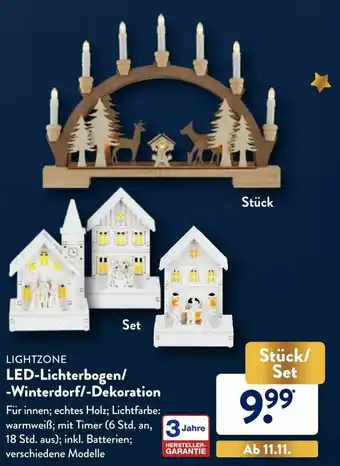 Aldi Nord Lightzone LED Lichterbogen/Winterdorf/Dekoration Angebot