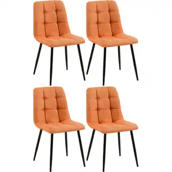 ManoMano CLP - 4er Set Esszimmerstuhl Tilde orange Stoff Angebot