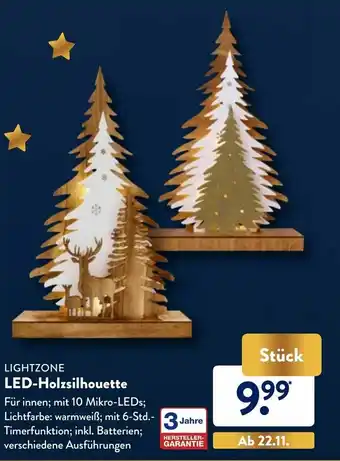 Aldi Nord Lightzone LED Holzsilhouette Angebot