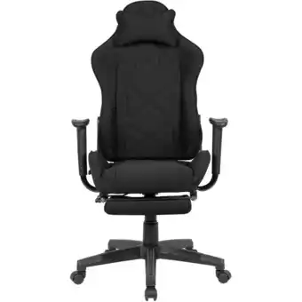 ManoMano Lomadox - Gaming-Schreibtischstuhl in schwarz mit ausziehbarer Fußstütze b/h/t ca. 70/130/70cm - schwarz Angebot