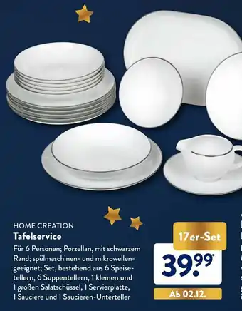 Aldi Nord Home Creation Tafelservice Angebot