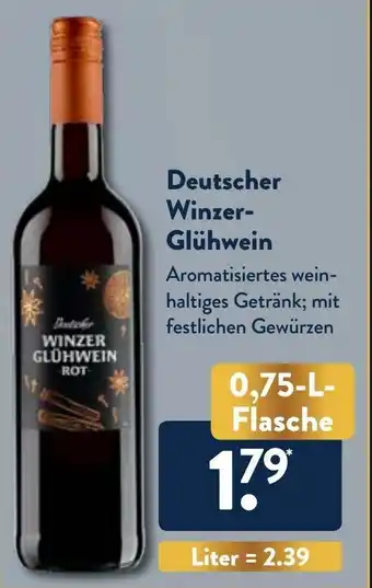 Aldi Nord Deutscher Winzer Glühwein 0,75L Angebot
