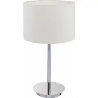 ManoMano Licht-erlebnisse - Tischleuchte Chrom 43cm hotel Wohnzimmer Leuchte - Chrom, Ecru Angebot