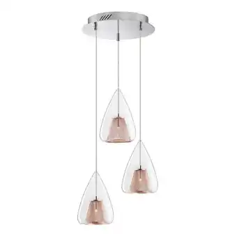 ManoMano Escondido 3-flammige Cluster-Pendel-Deckenleuchte Chrom-Aluminium Klarglas, Rosegold-Rahmen led G9 - Merano Angebot