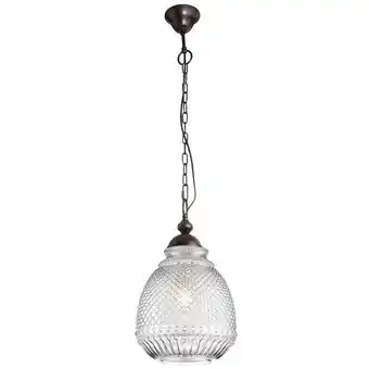 ManoMano Fredericton Dome Pendel-Deckenleuchte Klarglas dunkelbrauner Sockel, LED-Kette E27 - Merano Angebot