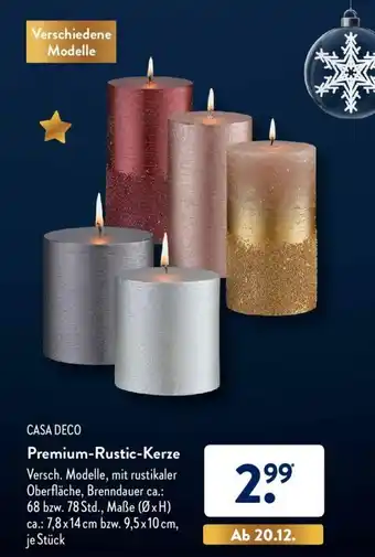 Aldi Süd Casa Deco Premium Rustic Kerze Angebot