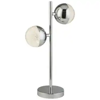 ManoMano Searchlight MARBLES - Tischleuchte 2 Light - Chrom mit Kristallsand Angebot