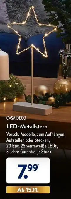 Aldi Süd Casa Deco LED Metallstern Angebot