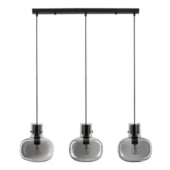 ManoMano Josef 3 Light Bar Pendel-Deckenleuchte Rauchglas Schwarzes Kabel Schwarzer Metallsockel led E27 - Merano Angebot